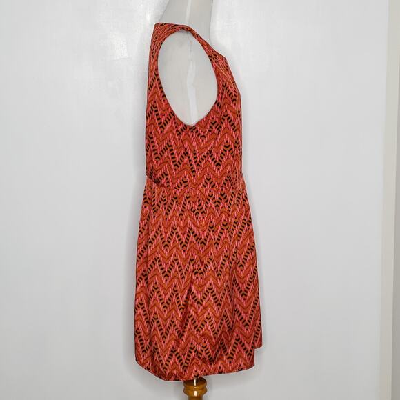 Jack by BB Dakota Aiko Dress Red Chevron Mini Sleeveless Large - Picture 3 of 11